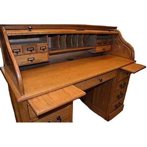 Roll Top Desk Solid Oak Wood Executive Desk India | Ubuy