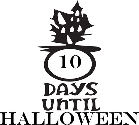 10 days until Halloween, simple design made in black 13223533 Vector ...
