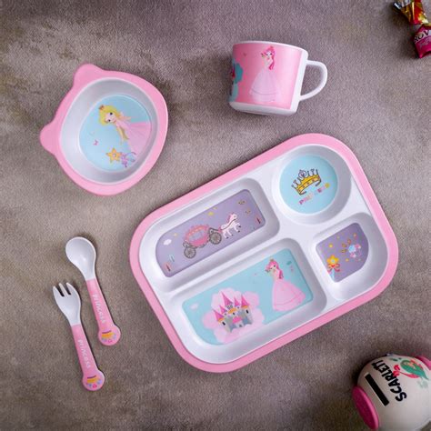 Pretty Princess Bamboo Kids Dinner /Feeding Set of 5 – The Bamboo Co