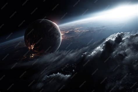 Premium AI Image | Distant exoplanet with raging storm seen from space ...