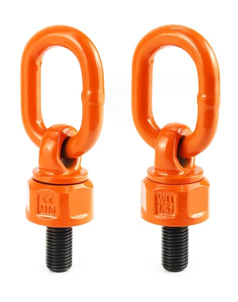 QWORK Heavy Duty M16 x 31.8 G80 Swivel Hoist Ring, 2 Pack 1.12Ton-2Ton ...