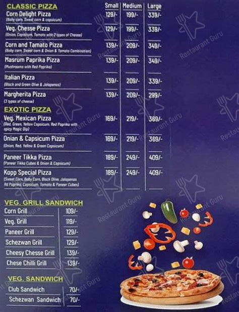 Menu at Kopp Jodhpur, Jodhpur