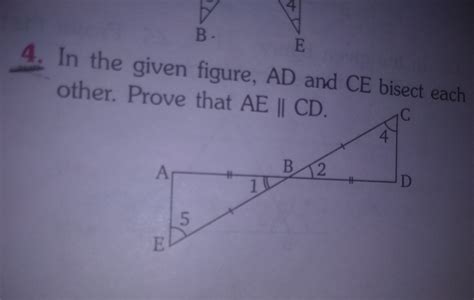 In the given figure , AD and CE bisect each other. Prove that AE || CD ...