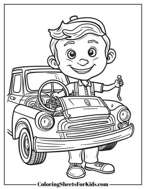 Mechanic Coloring Pages 的图像结果