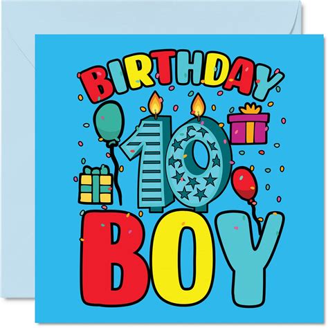 Buy 10th Birthday Card Boy - Birthday Boy - Happy Birthday Card 10 Year ...