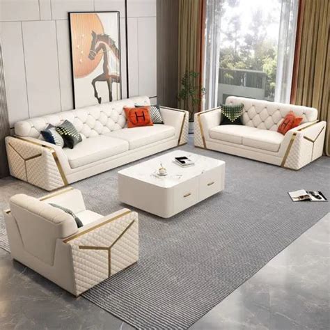 Extravagance Chesterfield Sectional Leather Sofa Set – On Wood Products