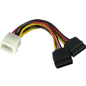 Fexy 4 Pin Molex to Dual SATA 15 Pin Female Power Y-Cable Adapter Hard ...