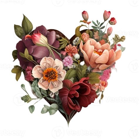 Flowers Heart Valentines Day Clipart 18929828 PNG