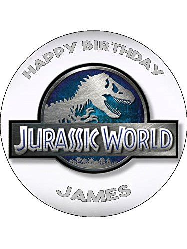 Buy Jurassic World 7.5inch Round personalised birthday cake topper ...