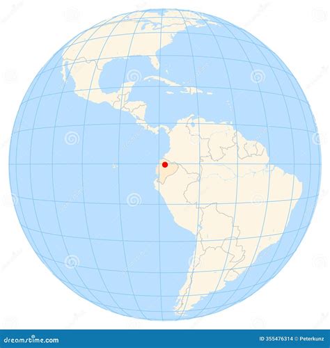 Map Showing the Location of the City Quito in Ecuador (South America) on the Earth Globe. Stock ...