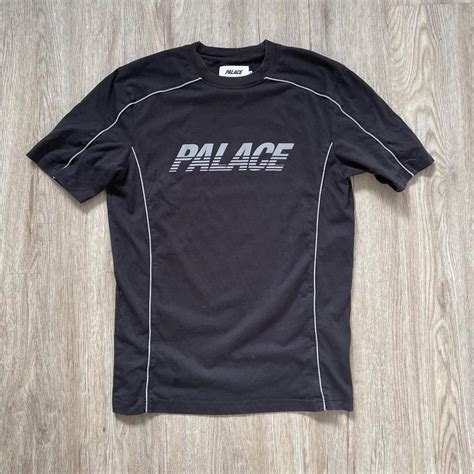 Black reflective palace t shirt Size medium... - Depop