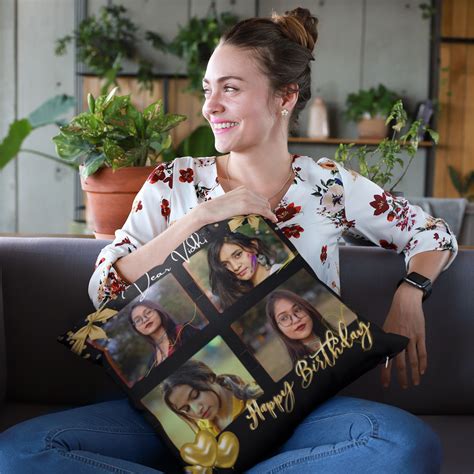 Happy Birthday Photo Collage Cushion | Personalized Cushion & Pillow ...