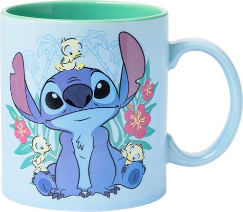 Buy Silver Buffalo Disney Lilo and Stitch Floral Ducks Ceramic Coffee ...