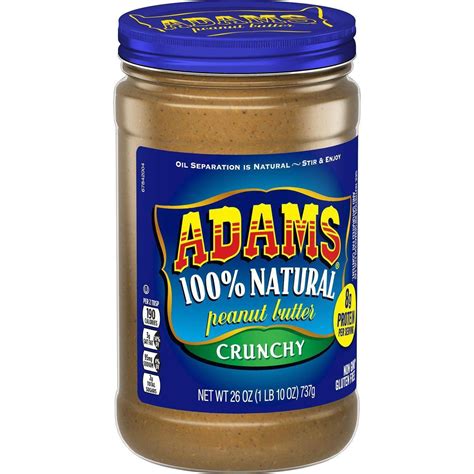 Adams Peanut Butter 100% Natural Crunchy Peanut Butter - 26oz 26 oz | Shipt
