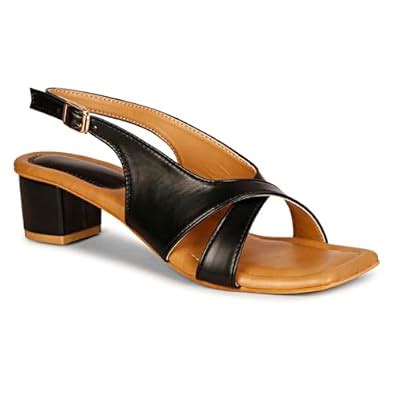 Buy commander shoes Casual Heel Sandals for Girls and Women (536 Black ...