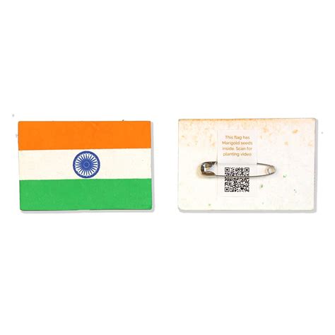 bioQ TRI-COLOUR PLANTABLE Badge- indian Flag Colour Badge MADE OF SEED ...