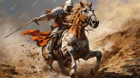 Premium AI Image | Knight on Horseback Charging