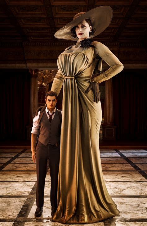 3 days! Lady Dimitrescu with Leon Kennedy. *Artist: TenguSenpai ...