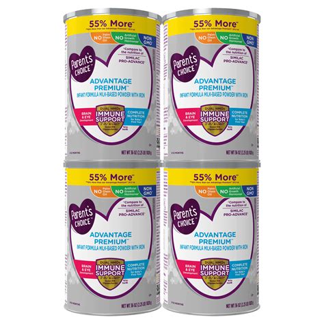 Parent's Choice Advantage Premium Baby Formula, 36 oz, 4 Pack - Walmart ...