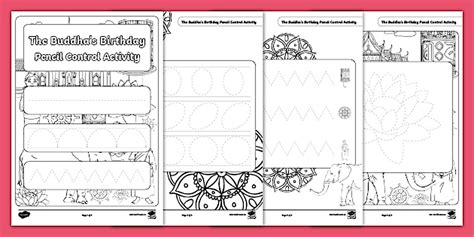 The Buddha's Birthday Pencil Control Activity Sheets