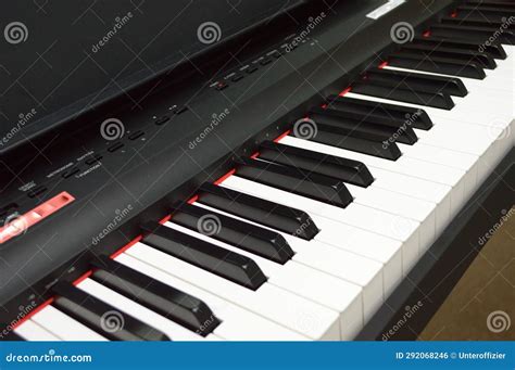 A Closeup View of the Set of Keys on a Music Keyboard Instrument Stock ...