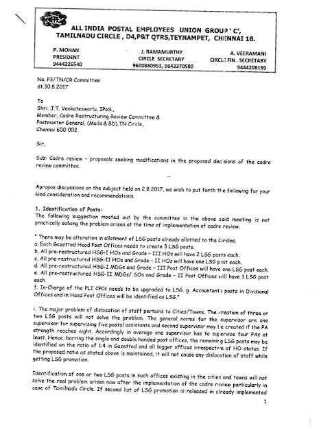 Cadre review - proposals seeking modifications in the proposed ...