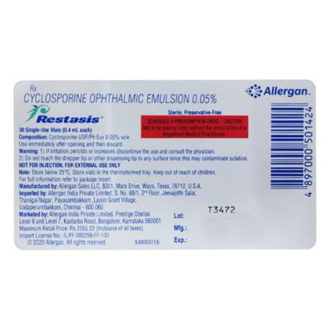 Eye Drops Restasis Side Effects at Stephanie Felder blog