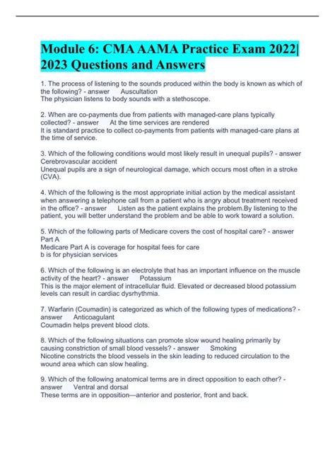 Module 6: CMA AAMA Practice Exam 2022|2023 Questions and Answers - CMA ...