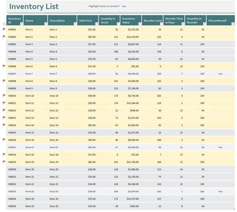 Christmas List Excel Template
