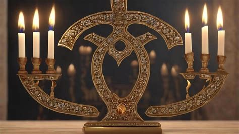 Festive hebrew menorah with candles | Premium AI-generated image