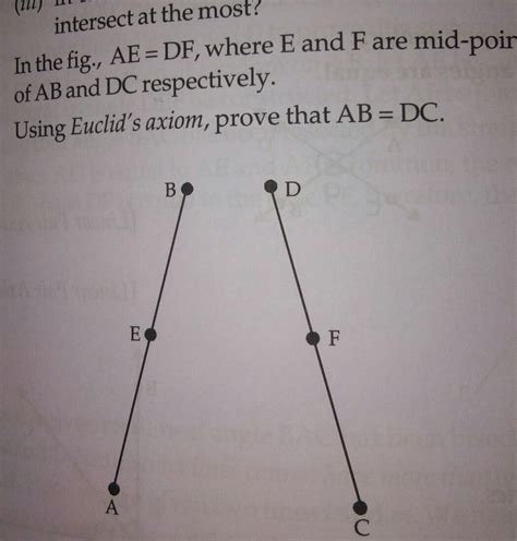 IN the fig., AE=DF,where E and F are mid points of AB and DC ...