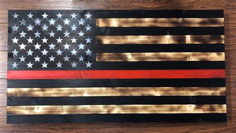 Thin red line flag wooden red line flag firefighters flag firemens flag ...