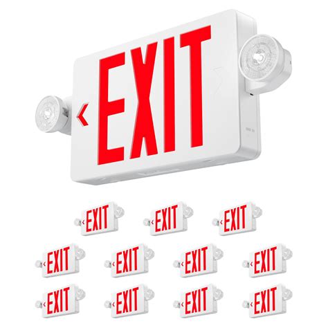 Green LED Exit Sign Emergency Light Combination Adjustable Two | Shop ...