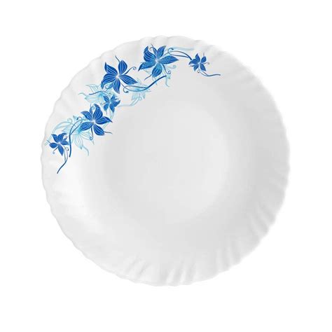 Cello Blue Swirl Dazzle Series Opalware Dinner Set, 35-Pieces, Service ...