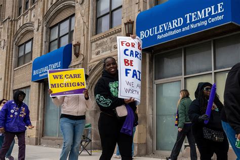 Workers at 5 metro Detroit nursing homes walk off in 1-day strike