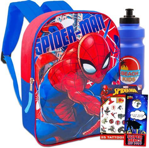 Amazon.com | Marvel Spider-Man Backpack Set for Kids - Bundle with 15 ...