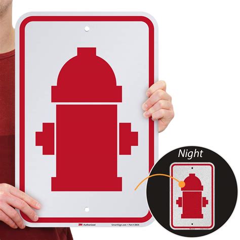 SmartSign "Fire Hydrant" Sign | 12" x 18" 3M Engineer Grade Reflective ...