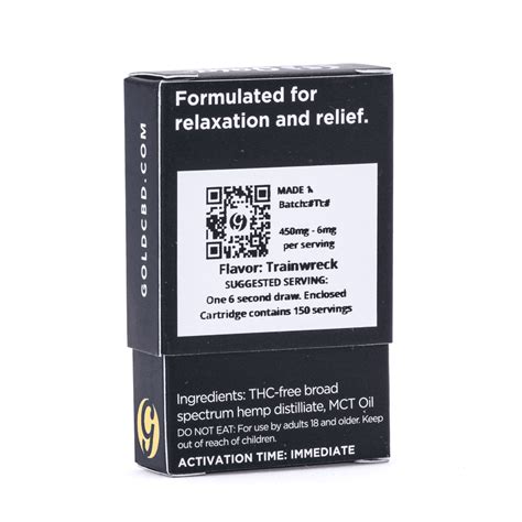 Shop Gold Standard CBD Vape Cartridge - Trainwreck (450 mg) Online ...