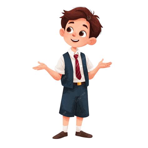 Niño De Dibujos Animados Confiado Hablando Inglés Fluido En Colores ...