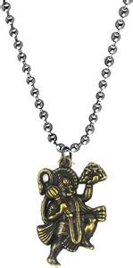AFH Lord Flying Hanuman Gold plated Pendent with chain For Men And ...