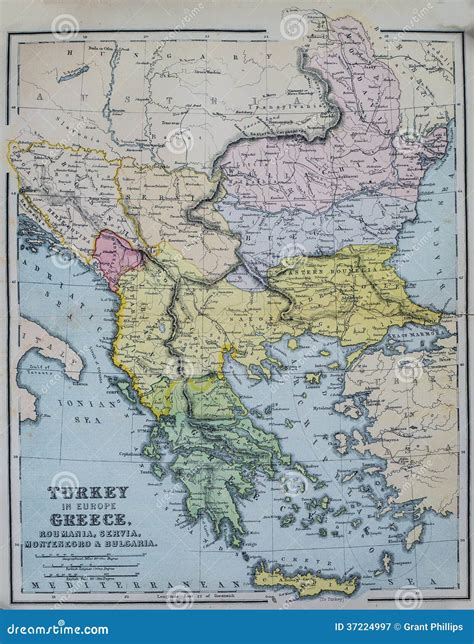 Antique Map of Turkey and Greece Stock Image - Image of topography, greece: 37224997