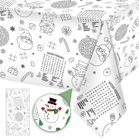 Amazon.com: 1 Pack Christmas Tablecloth Christmas Activity Paper ...
