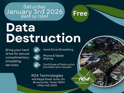 First Saturday of the month, RDA Technologies, Brownsville, 3 January ...
