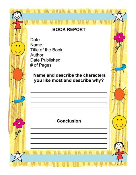 Image result for Example of Book Report Sample