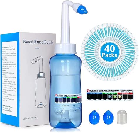 Neti Pot Sinus Rinse Kit,Nasal Irrigation Nose Cleaner Wash Bottle ...