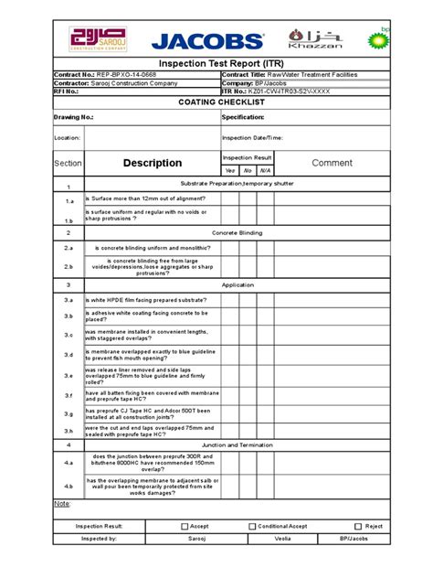 Image result for Coating Holiday Testing Form.pdf Template