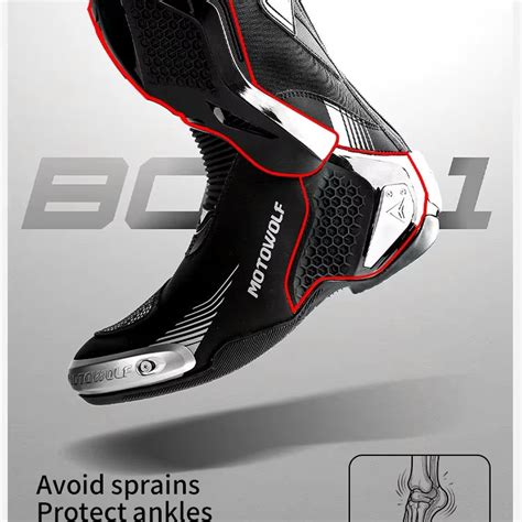 MOTOWOLF BO1 Racing Motorcycle Riding Boots for Unisex | Reinforced Pr ...