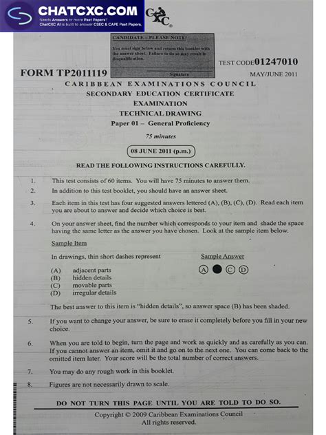 Image result for CSEC Technical Drawing Paper 1