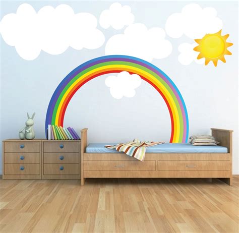 Rainbow Wall Decal, Kids Bedroom Rainbows, Rainbow Wall Art, Nursery ...