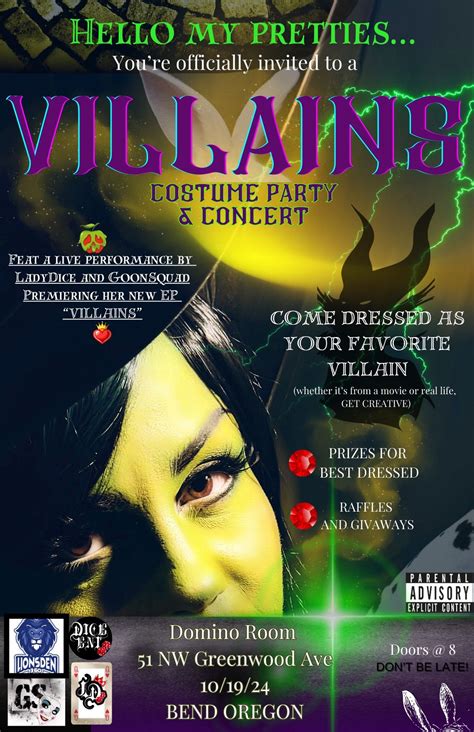 VILLAINS Costume Party and Concert ft LadyDice & GoonSquad, The Domino ...